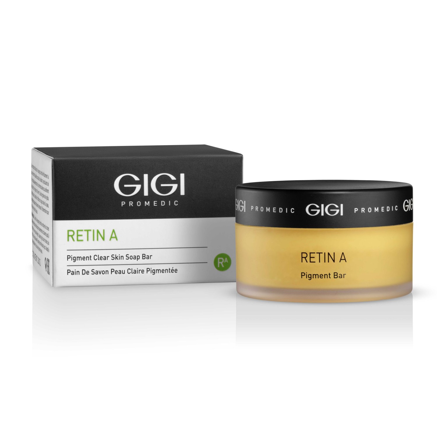 33104-Retin-A-Pigment-Bar-with-box-scaled Gigi Retin A Pigment Clear Skin Soap Bar Твёрдое мыло в банке со спонжем депигментирующее 100 мл