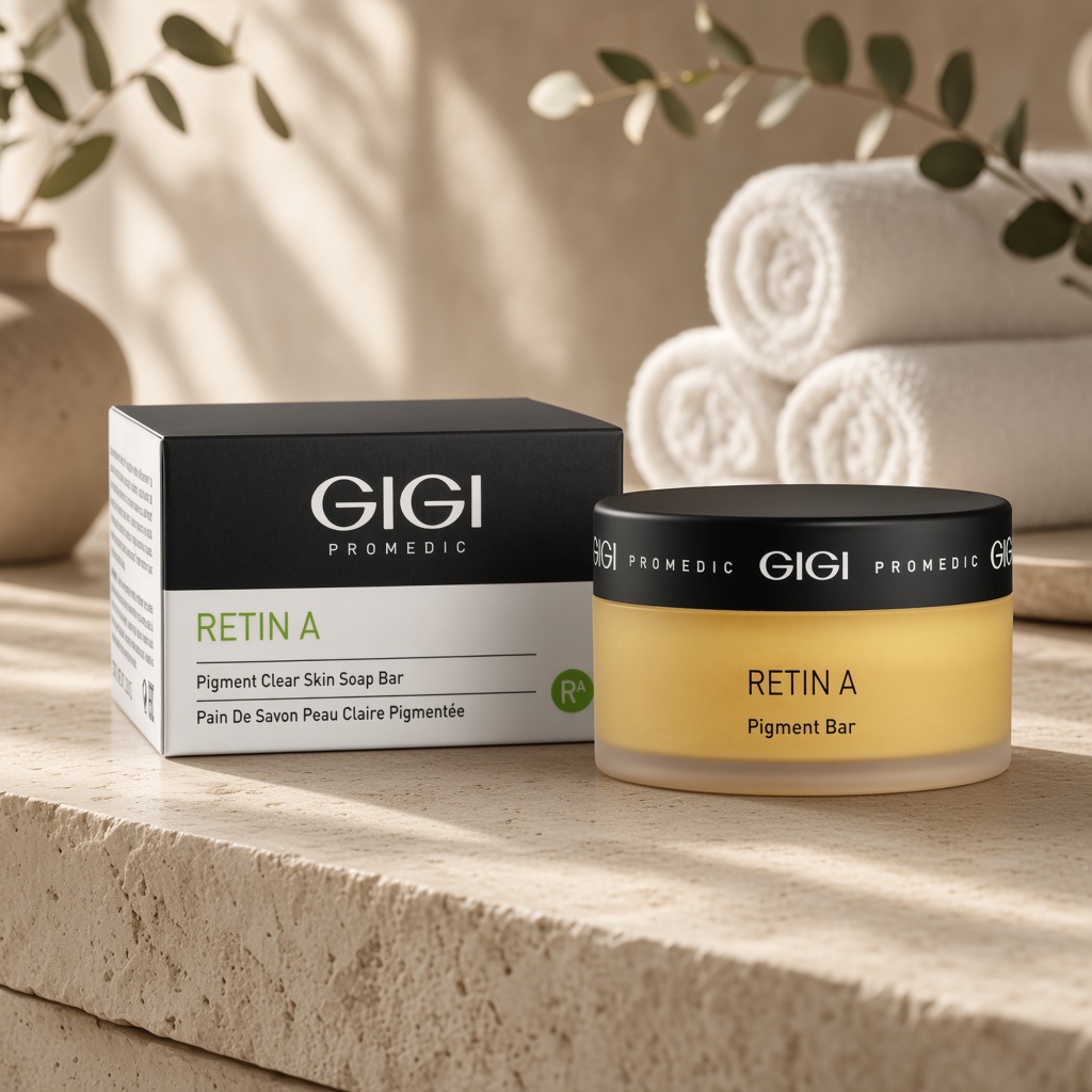 gigi retin a pigment clear skin soap bar Твёрдое мыло в банке со спонжем депигментирующее 100 мл GIGI Retin A Pigment Clear Skin Soap Bar Твёрдое мыло в банке со спонжем депигментирующее 100 мл — изображение 1