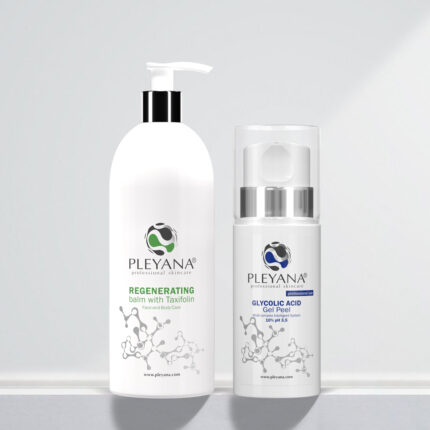 Комплекс для пилинга кожи головы (Гель-пилинг с гликолевой кислотой 10% 200 мл + Бальзам регенерирующий с дигидрокверцетином 500 мл) PLEYANA