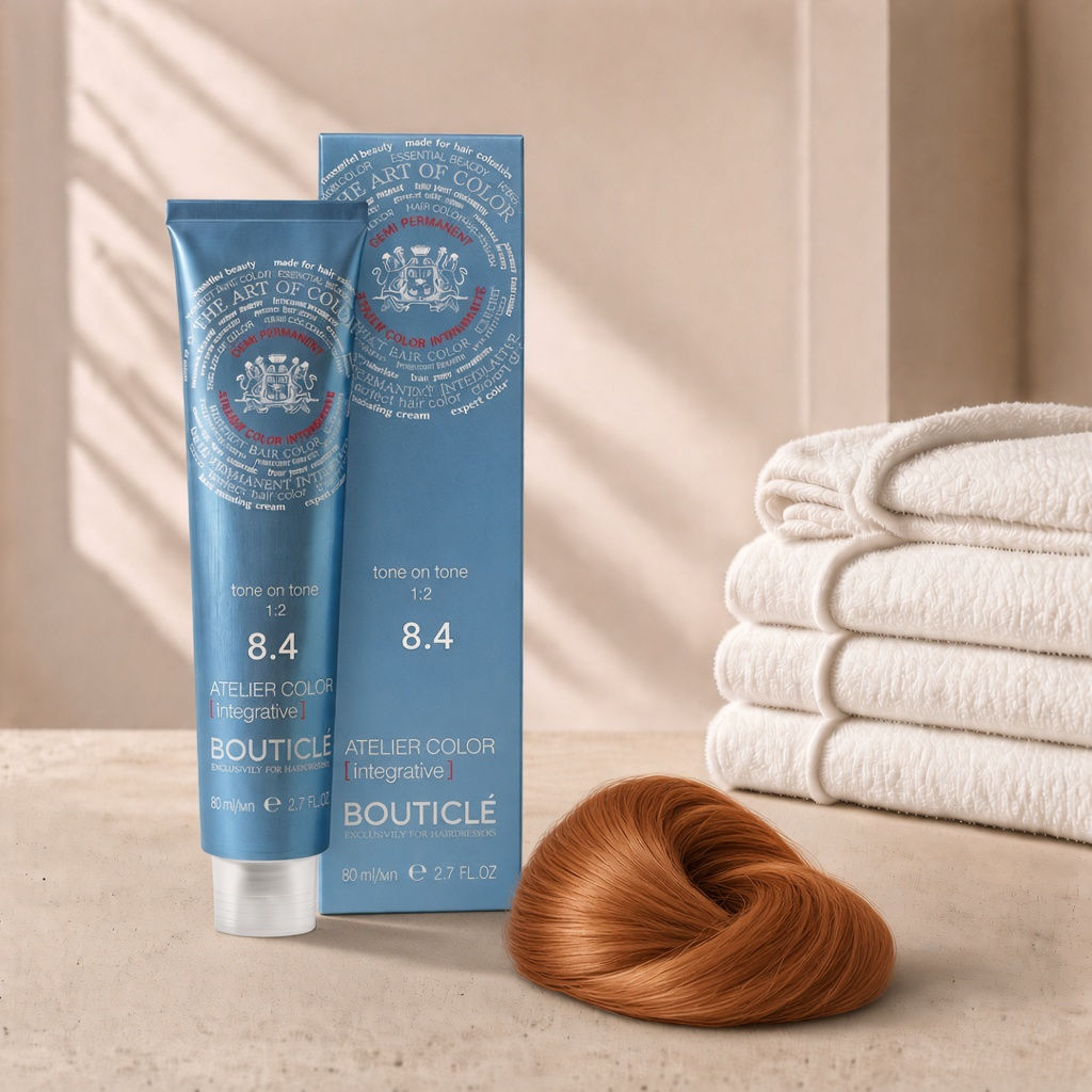 bouticle atelier color integrative 8.4 Полуперманентный краситель для волос светло русый медный 80 мл BOUTICLE Atelier Color Integrative 8.4 Полуперманентный краситель для волос светло-русый медный 80 мл — изображение 1