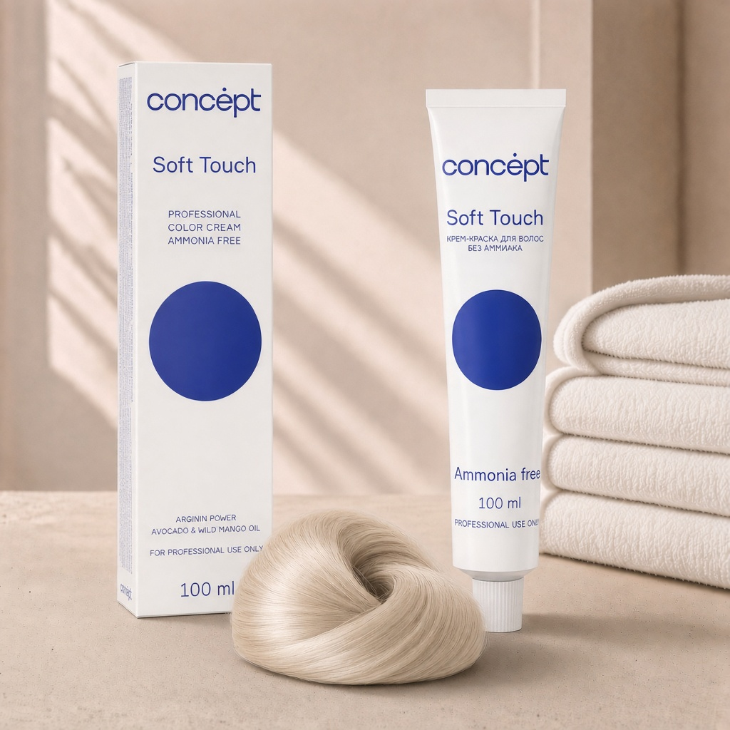 soft touch Крем краска для волос без аммиака 8.0 Светлый блондин 100 мл concept Soft Touch Крем-краска для волос без аммиака 8.0 Светлый блондин 100 мл CONCEPT — изображение 1