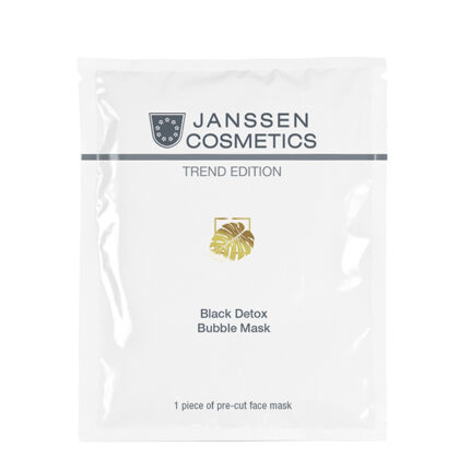 Janssen Black Detox Bubble Mask Биоцеллюлозная детокс-маска для глубокого очищения и обновления кожи 1 шт