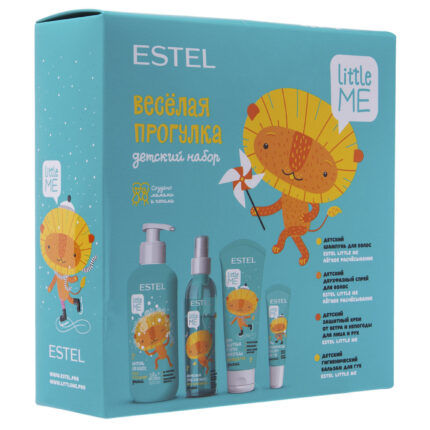 Детский набор "Весёлая прогулка" (шампунь 300 мл + спрей 200 мл + крем 75 мл + бальзам 10 мл) ESTEL