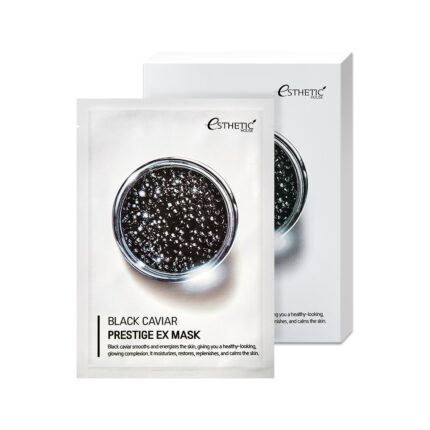 esh012241, НАБОР Тканевая маска для лица ЧЕРНАЯ ИКРА Black Caviar Prestige EX Mask, 25 мл* 5шт, ESTHETIC HOUSE