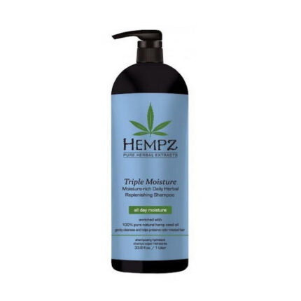 Шампунь с эффектом тройного увлажнения Triple Moisture Replenishing Shampoo, 1000 мл HEMPZ