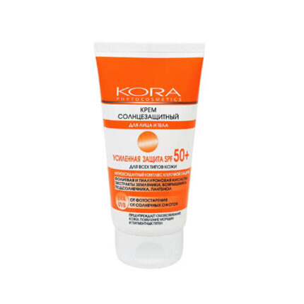 Крем солнцезащитный для лица и тела усиленная защита SPF50+ 150 мл KORA 45918