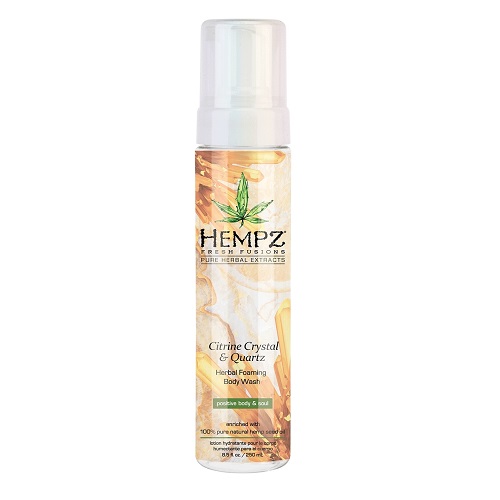 45_0010.jpg Гель-мусс для душа с мерцающим эффектом Fresh Fusion Citrine Crystal & Quartz Herbal Foaming Body Wash, 250 мл HEMPZ