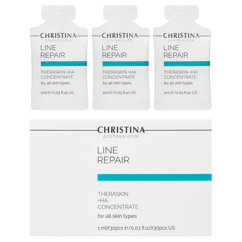 a9c4e061f8683ddbd0c6dbe0ba21b5a2.png Christina Line Repair Theraskin +HA Concentrate Регенерирующие увлажняющие капли 1 мл х 30 шт