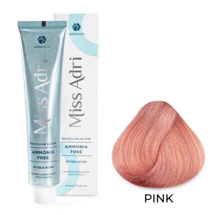 Крем-краска для волос ADRICOCO Miss Adri Brazilian Elixir Ammonia free оттенок Pink розовый 100 мл