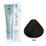 Крем-краска для волос ADRICOCO Miss Adri Brazilian Elixir Ammonia free оттенок 4.12 коричневый пепельный перламутровый 100 мл