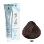 Крем-краска для волос ADRICOCO Miss Adri Brazilian Elixir Ammonia free оттенок 6.81 темный блонд капучино пепельный 100 мл