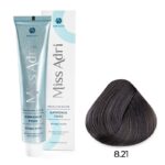Крем-краска для волос ADRICOCO Miss Adri Brazilian Elixir Ammonia free оттенок 8.21 светлый блонд фиолетовый пепельный 100 мл