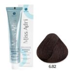 Крем-краска для волос ADRICOCO Miss Adri Brazilian Elixir Ammonia free оттенок 6.82 темный блонд коричневый фиолетовый 100 мл