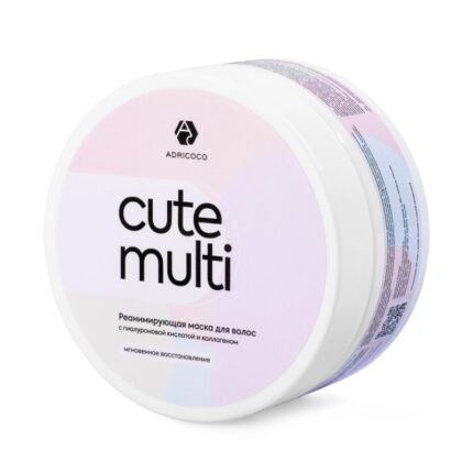 Реанимирующая маска для волос ADRICOCO CUTE MULTI с гиалуроновой кислотой и коллагеном 200 мл