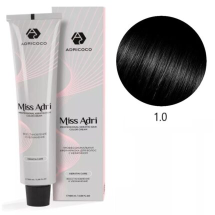 Крем-краска для волос ADRICOCO Miss Adri оттенок 1.0 Черный 100 мл