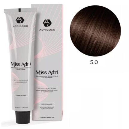 Крем-краска для волос ADRICOCO Miss Adri оттенок 5.0 Светлый коричневый 100 мл