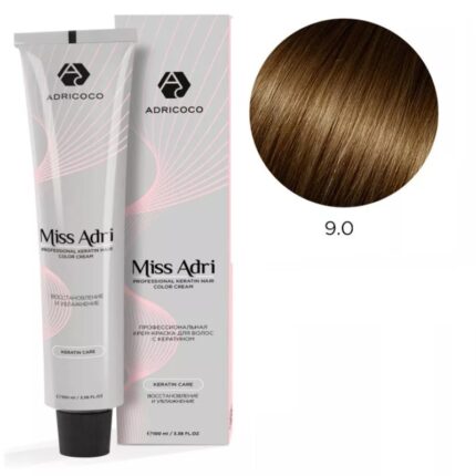Крем-краска для волос ADRICOCO Miss Adri оттенок 9.0 Очень светлый блонд 100 мл