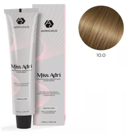 Крем-краска для волос ADRICOCO Miss Adri оттенок 10.0 Платиновый блонд 100 мл