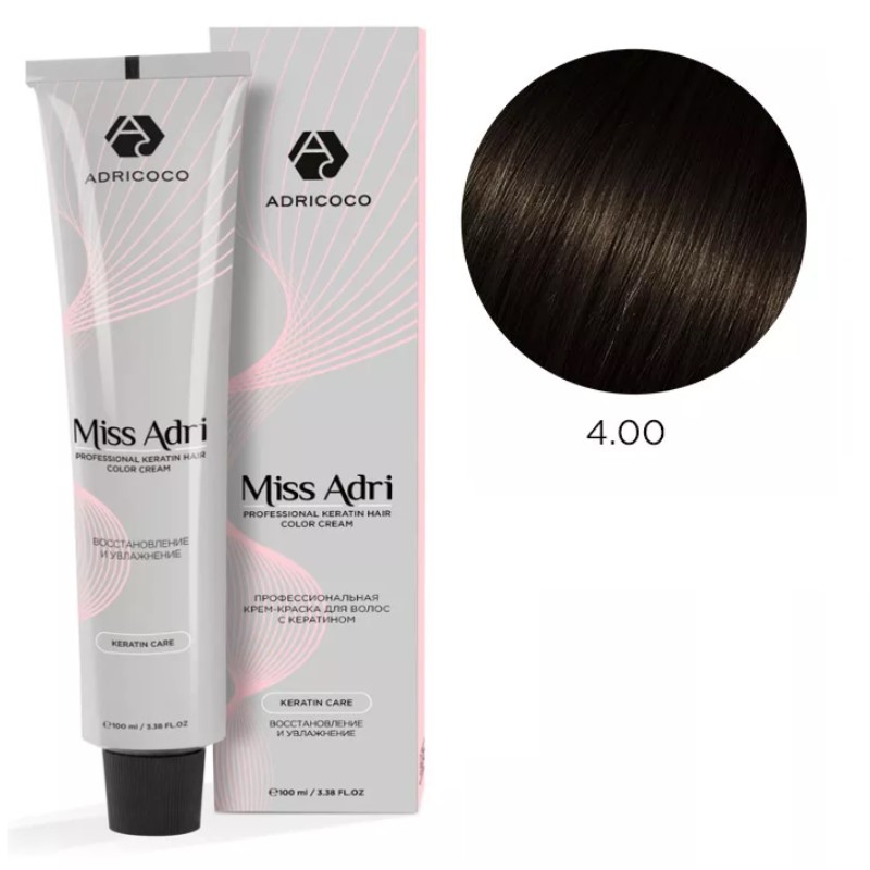 adr183735-800x800-1.jpg Крем-краска для волос ADRICOCO Miss Adri оттенок 4.00 Коричневый интенсивный 100 мл