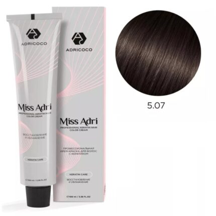 Крем-краска для волос ADRICOCO Miss Adri оттенок 5.07 Светлый коричневый холодный 100 мл