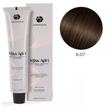 Крем-краска для волос ADRICOCO Miss Adri оттенок 6.07 Темный блонд холодный 100 мл