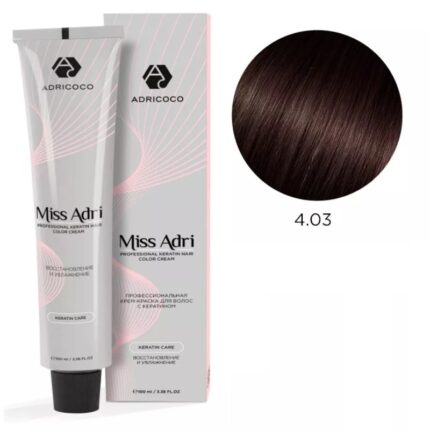 Крем-краска для волос ADRICOCO Miss Adri оттенок 4.03 Коричневый теплый 100 мл
