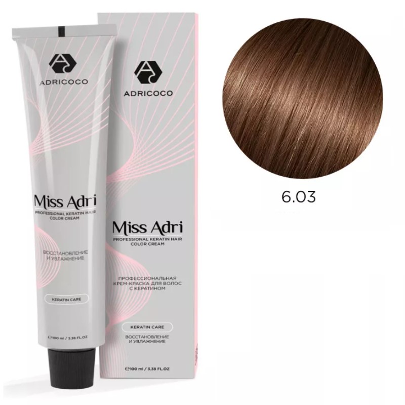 adr183827-800x800-1.jpg Крем-краска для волос ADRICOCO Miss Adri оттенок 6.03 Темный блонд теплый 100 мл