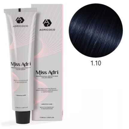 Крем-краска для волос ADRICOCO Miss Adri оттенок 1.10 Иссиня-черный 100 мл