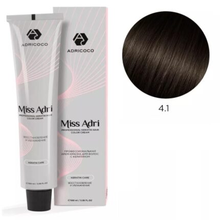 Крем-краска для волос ADRICOCO Miss Adri оттенок 4.1 Коричневый пепельный 100 мл