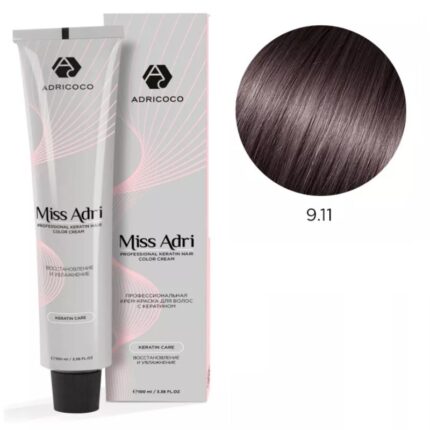 Крем-краска для волос ADRICOCO Miss Adri оттенок 9.11 Очень светлый блонд интенсивный пепельный 100 мл