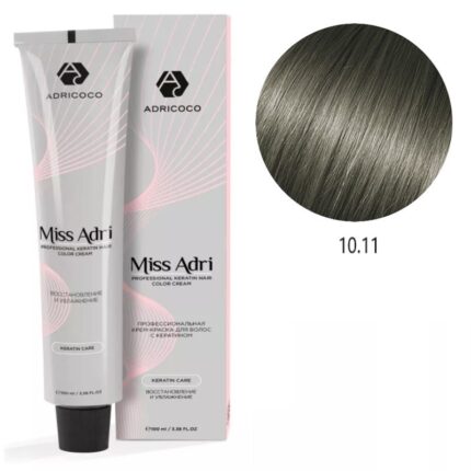 Крем-краска для волос ADRICOCO Miss Adri оттенок 10.11 Платиновый блонд пепельный интенсивный 100 мл