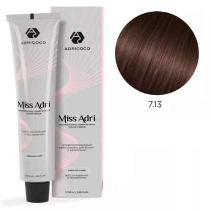 Крем-краска для волос ADRICOCO Miss Adri оттенок 7.13 Блонд бежевый 100 мл