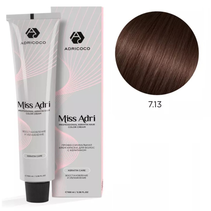 adr184008-800x800-1.jpg Крем-краска для волос ADRICOCO Miss Adri оттенок 7.13 Блонд бежевый 100 мл