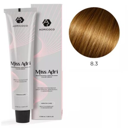 Крем-краска для волос ADRICOCO Miss Adri оттенок 8.3 Светлый блонд золотистый 100 мл