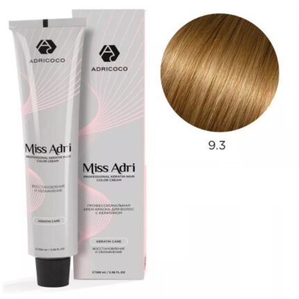 Крем-краска для волос ADRICOCO Miss Adri оттенок 9.3 Очень светлый блонд золотистый 100 мл