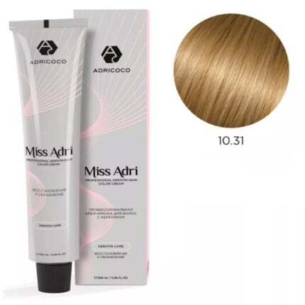 Крем-краска для волос ADRICOCO Miss Adri оттенок 10.31 Платиновый блонд золотистый бежевый 100 мл