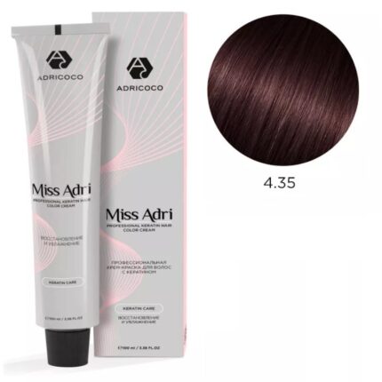 Крем-краска для волос ADRICOCO Miss Adri оттенок 4.35 Коричневый каштановый 100 мл