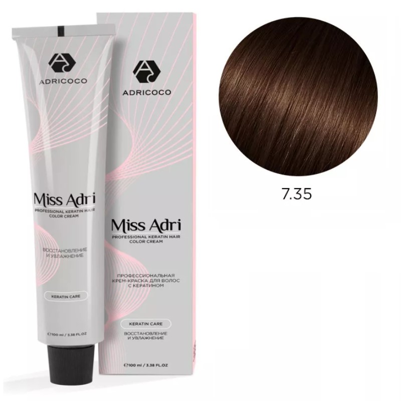 adr184107-800x800-1.jpg Крем-краска для волос ADRICOCO Miss Adri оттенок 7.35 Блонд каштановый 100 мл