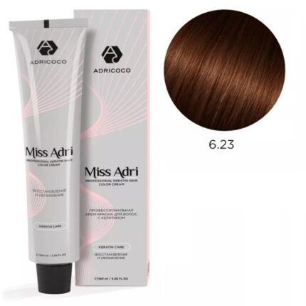 Крем-краска для волос ADRICOCO Miss Adri оттенок 6.23 Темный блонд перламутровый золотистый 100 мл
