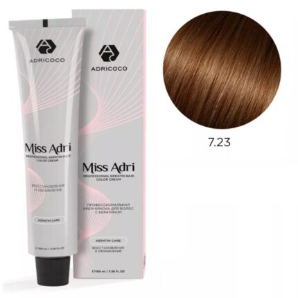 Крем-краска для волос ADRICOCO Miss Adri оттенок 7.23 Блонд перламутровый золотистый 100 мл