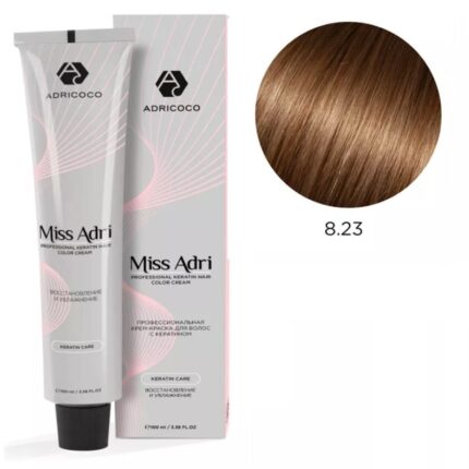 Крем-краска для волос ADRICOCO Miss Adri оттенок 8.23 Светлый блонд перламутровый золотистый 100 мл