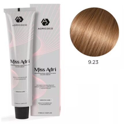 Крем-краска для волос ADRICOCO Miss Adri оттенок 9.23 Очень светлый блонд перламутровый золотистый 100 мл