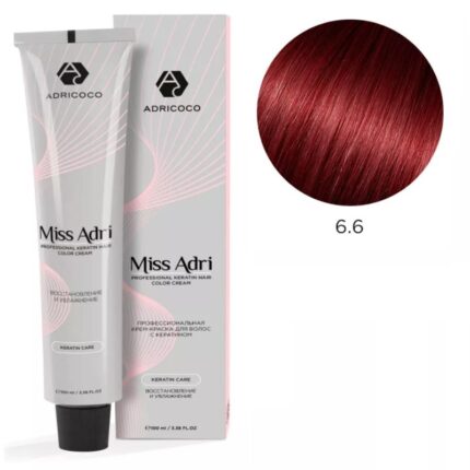 Крем-краска для волос ADRICOCO Miss Adri оттенок 6.6 Темный блонд красный 100 мл