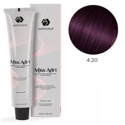 Крем-краска для волос ADRICOCO Miss Adri оттенок 4.20 Коричневый фиолетовый 100 мл