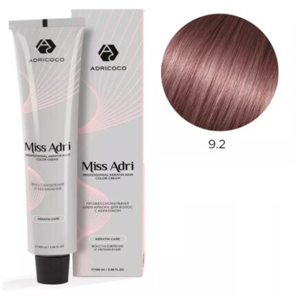 Крем-краска для волос ADRICOCO Miss Adri оттенок 9.2 Очень светлый блонд фиолетовый 100 мл