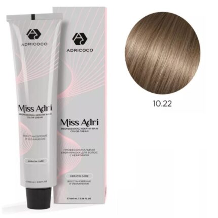 Крем-краска для волос ADRICOCO Miss Adri оттенок 10.22 Платиновый интенсивный фиолетовый блонд 100 мл