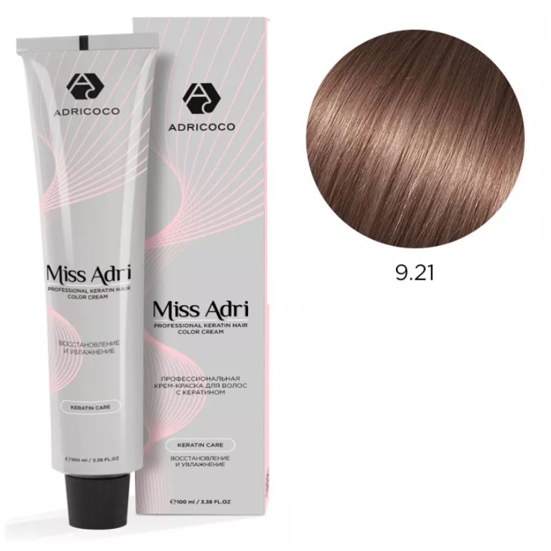 adr184275-800x800-1.jpg Крем-краска для волос ADRICOCO Miss Adri оттенок 9.21 Очень светлый блонд фиолетовый пепельный 100 мл