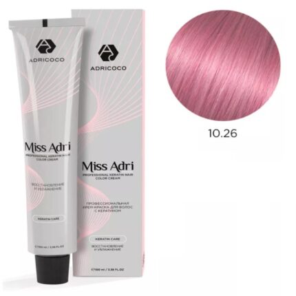 Крем-краска для волос ADRICOCO Miss Adri оттенок 10.26 Платиновый блонд розовый 100 мл