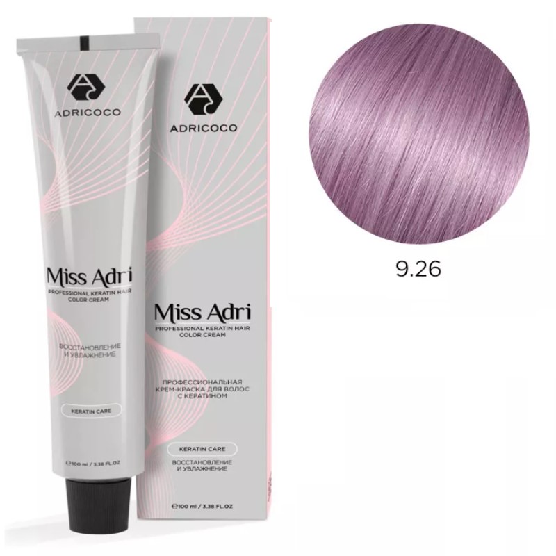 adr184305-800x800-1.jpg Крем-краска для волос ADRICOCO Miss Adri оттенок 9.26 Очень светлый блонд розовый 100 мл