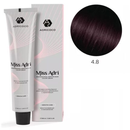 Крем-краска для волос ADRICOCO Miss Adri оттенок 4.8 Коричневый какао 100 мл